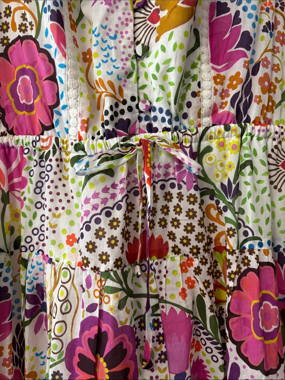 J. Crew Ratti retro Floral pom Pom Maxi Dress size 8 - Picture 4 of 8